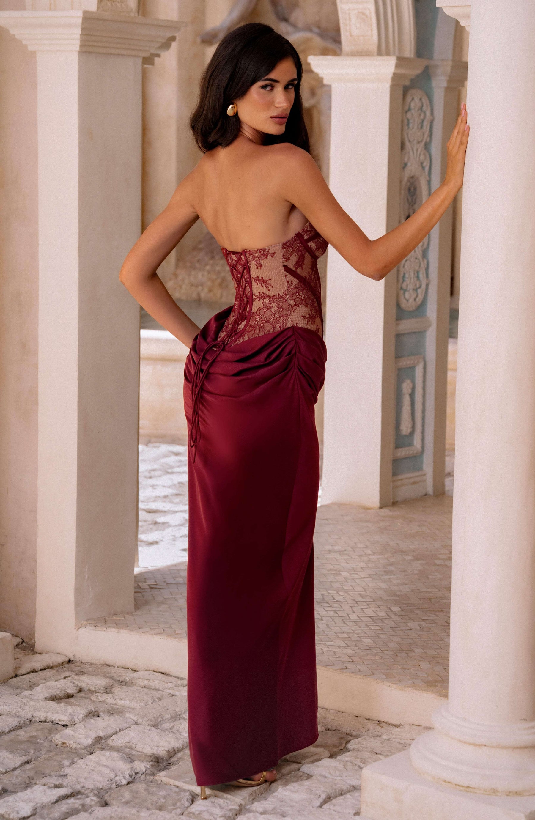 Kathleen Maxi Dress - Burgundy Ryvelle