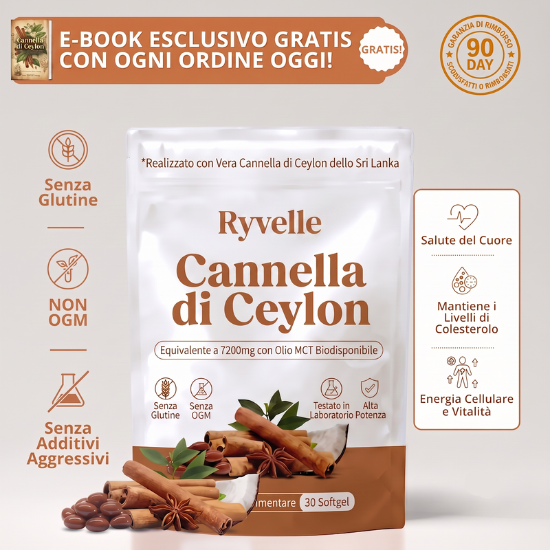 Cannella Ceylon Equivalente a 7200mg con Olio MCT