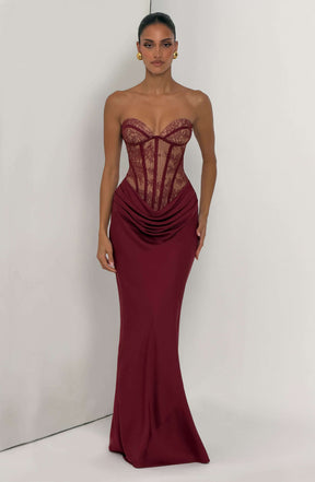 Kathleen Maxi Dress - Burgundy Ryvelle