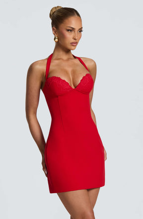 Cassia Mini Dress - Red Ryvelle