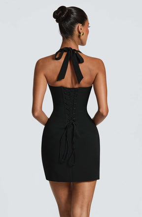 Cassia Mini Dress - Black Ryvelle