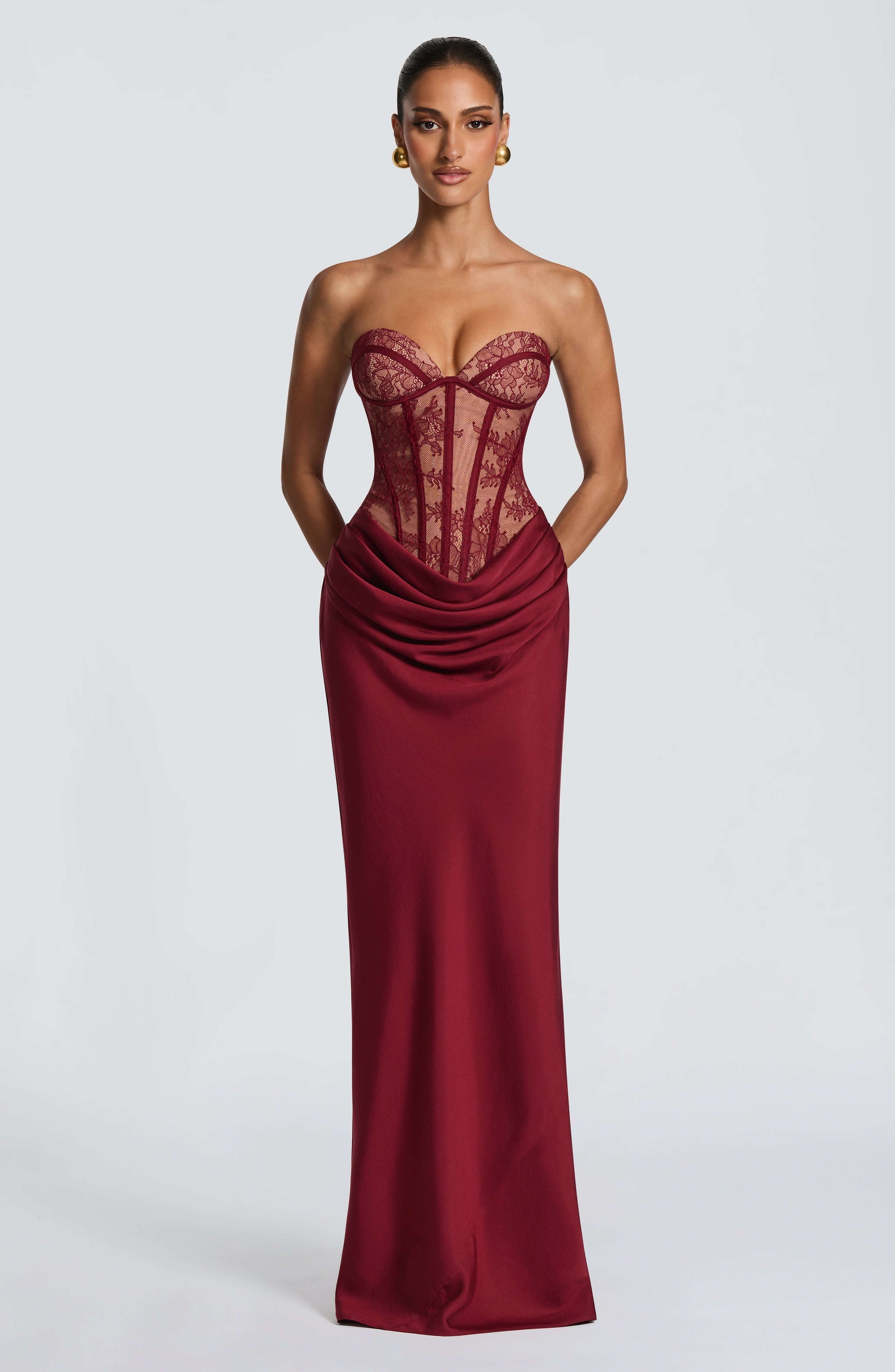 Kathleen Maxi Dress - Burgundy Ryvelle