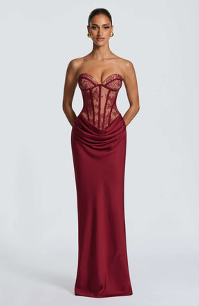Kathleen Maxi Dress - Burgundy Ryvelle