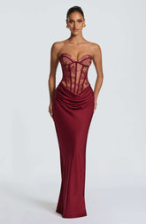 Kathleen Maxi Dress - Burgundy Ryvelle