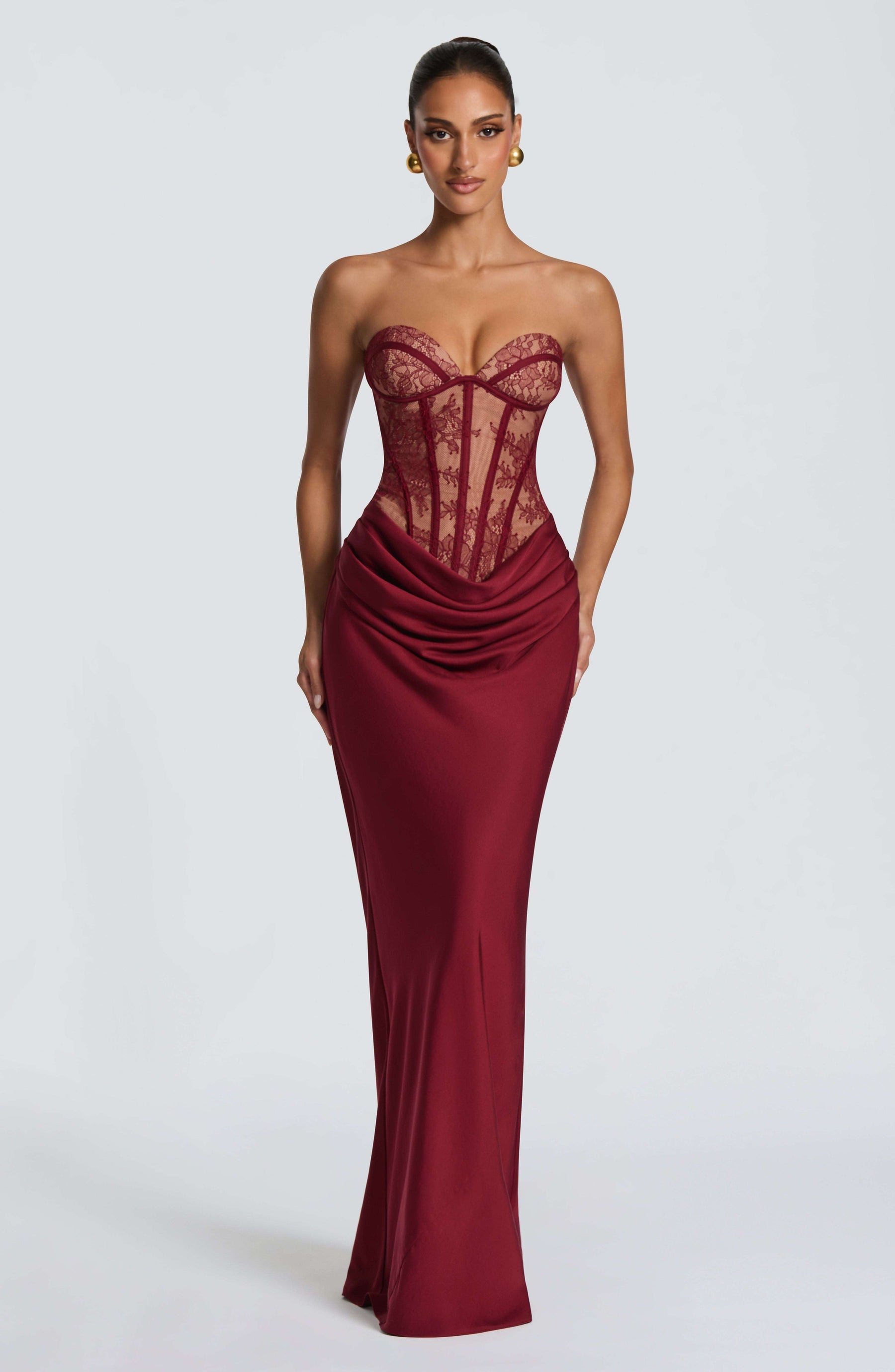 Kathleen Maxi Dress - Burgundy Ryvelle