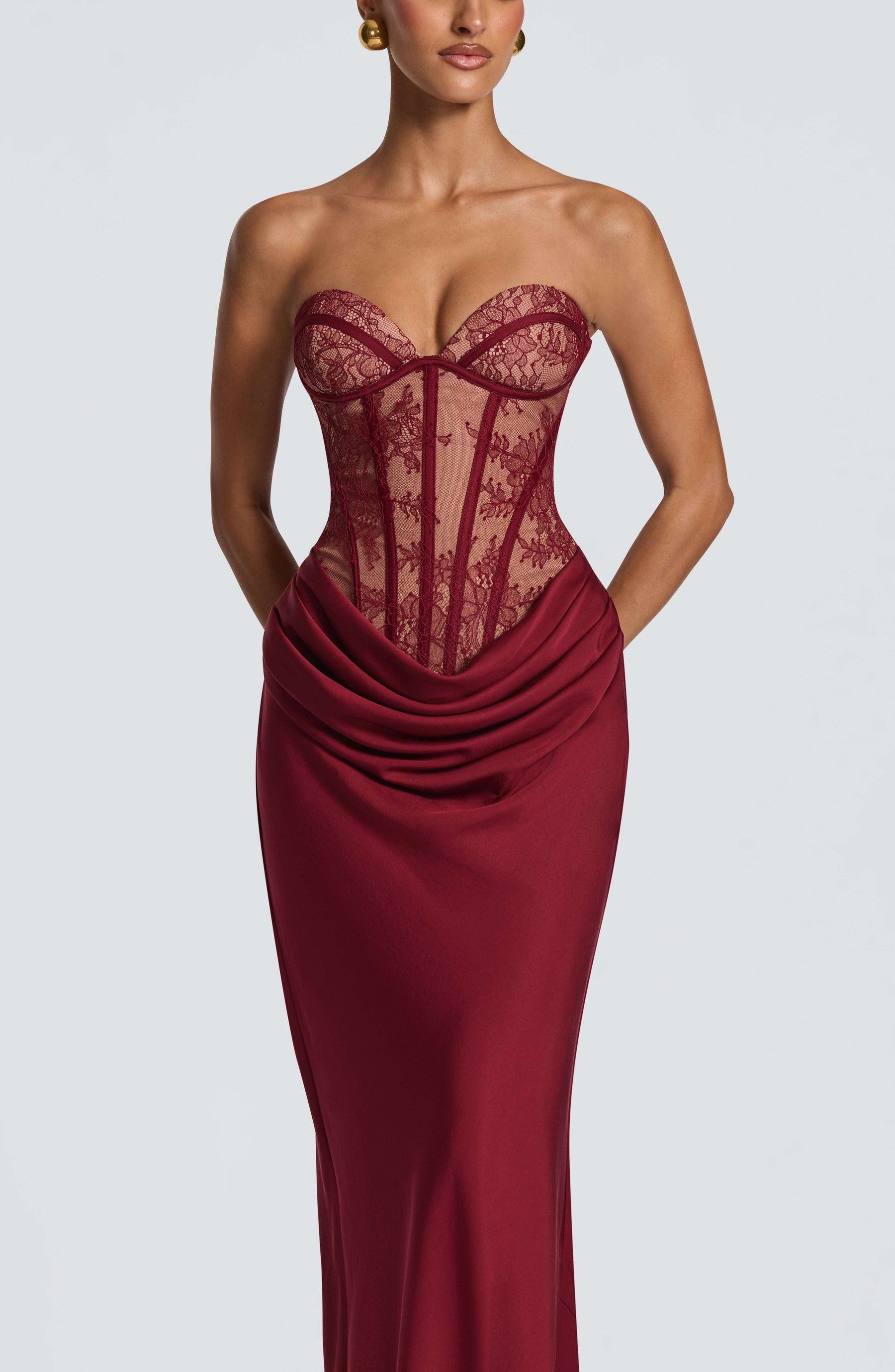 Kathleen Maxi Dress - Burgundy Ryvelle