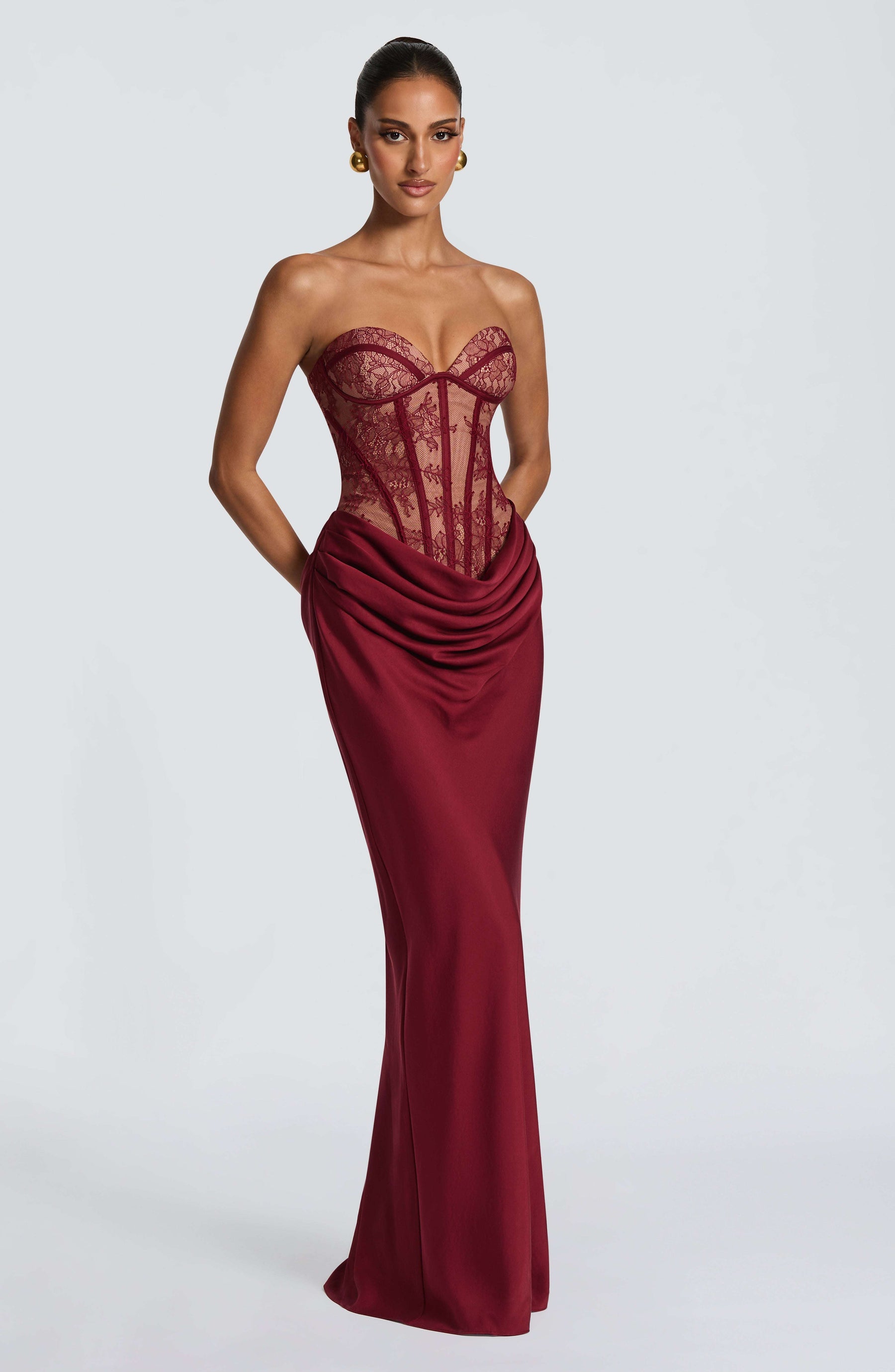 Kathleen Maxi Dress - Burgundy Ryvelle