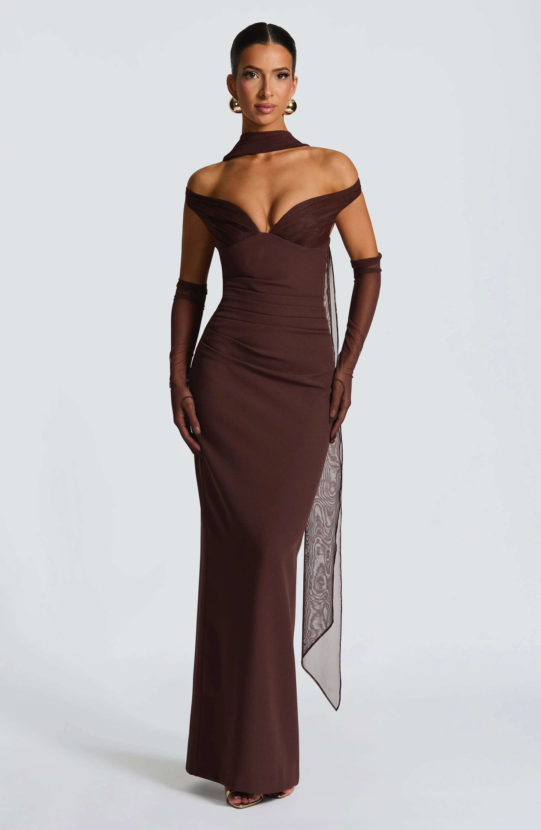 Abigail Maxi Dress - Plum Brown R.F