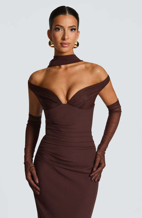 Abigail Maxi Dress - Plum Brown R.F