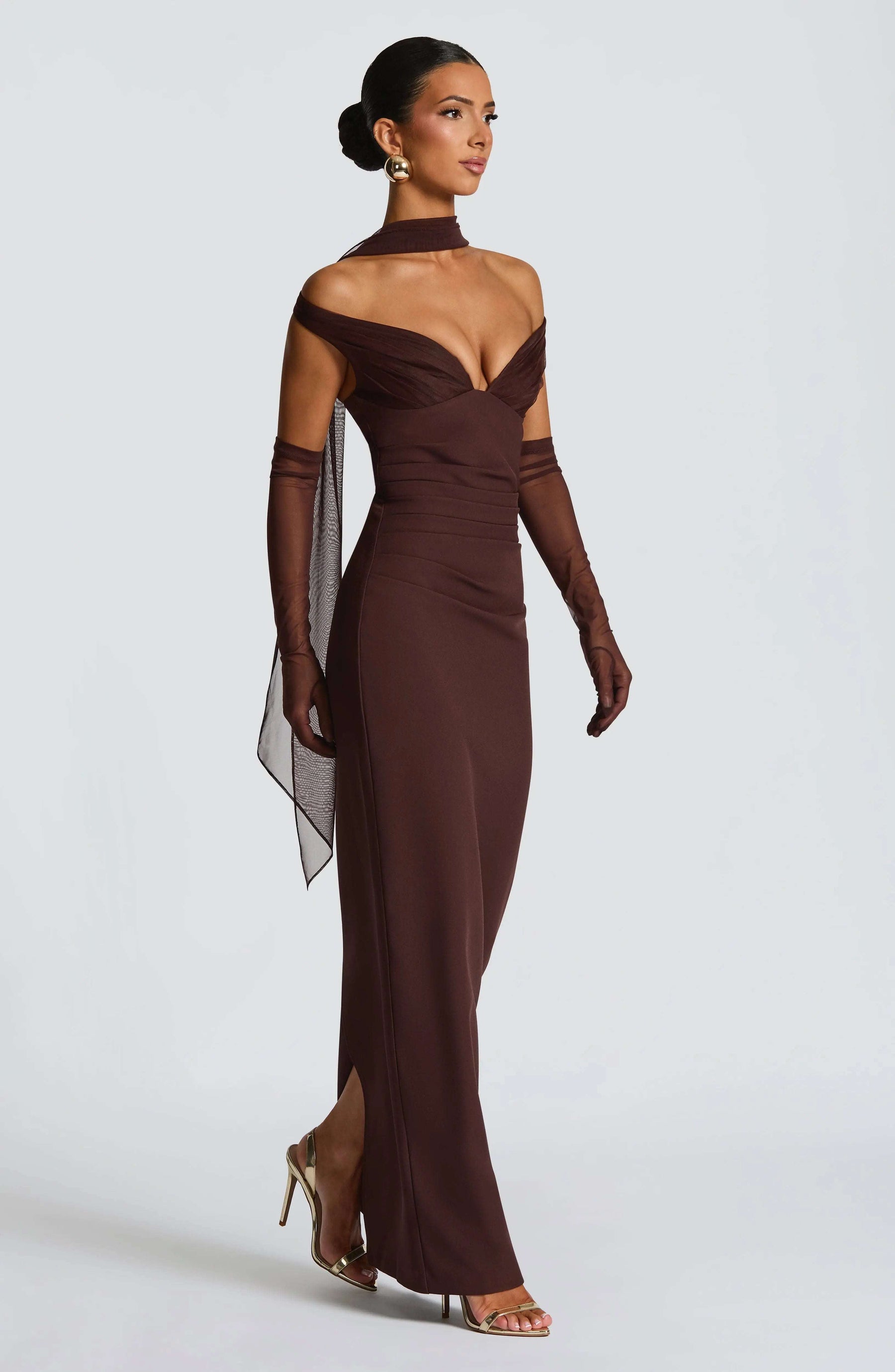 Abigail Maxi Dress - Plum Brown R.F