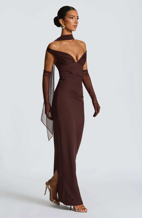 Abigail Maxi Dress - Plum Brown R.F