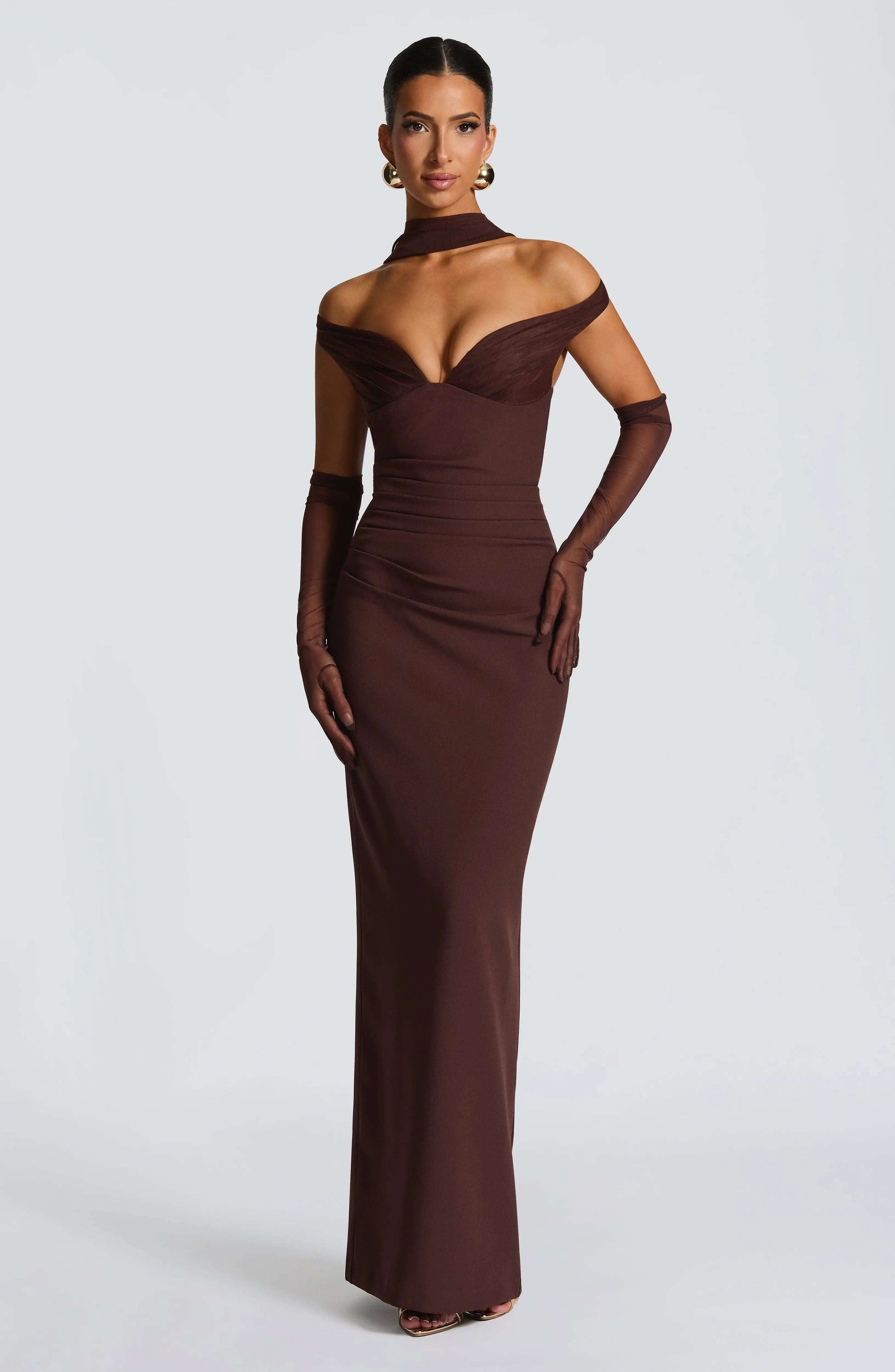 Abigail Maxi Dress - Plum Brown R.F