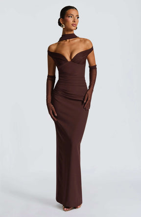 Abigail Maxi Dress - Plum Brown R.F