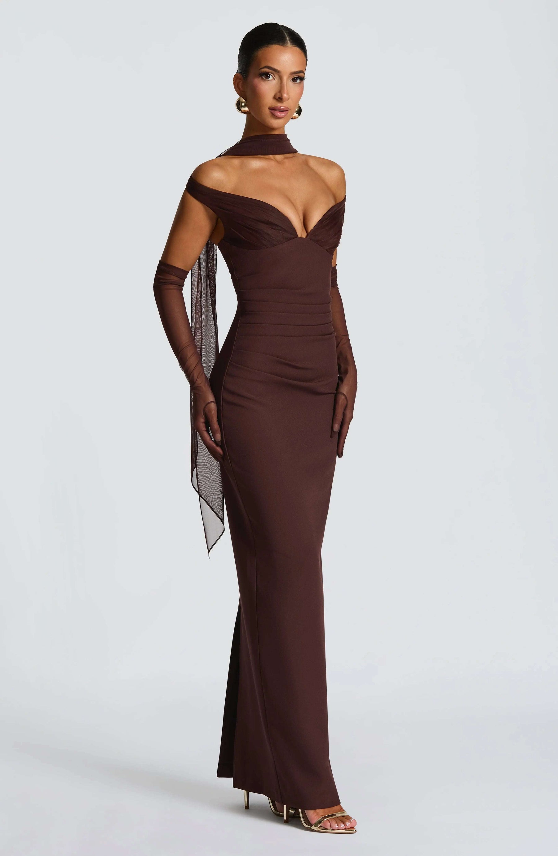 Abigail Maxi Dress - Plum Brown R.F