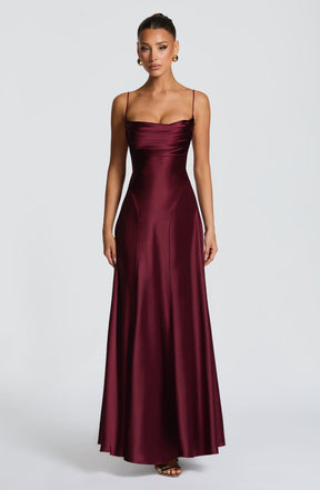 Adelina Maxi Dress - Cherry Lacquer M.T