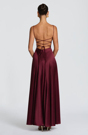 Adelina Maxi Dress - Cherry Lacquer M.T