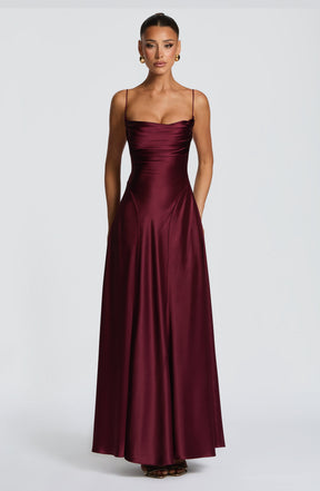 Adelina Maxi Dress - Cherry Lacquer M.T