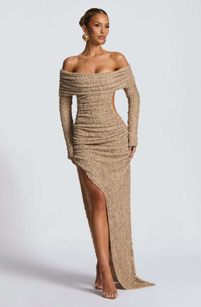 Adelphia Midi Dress - Beige L.F