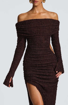 Adelphia Midi Dress - Plum Brown L.F
