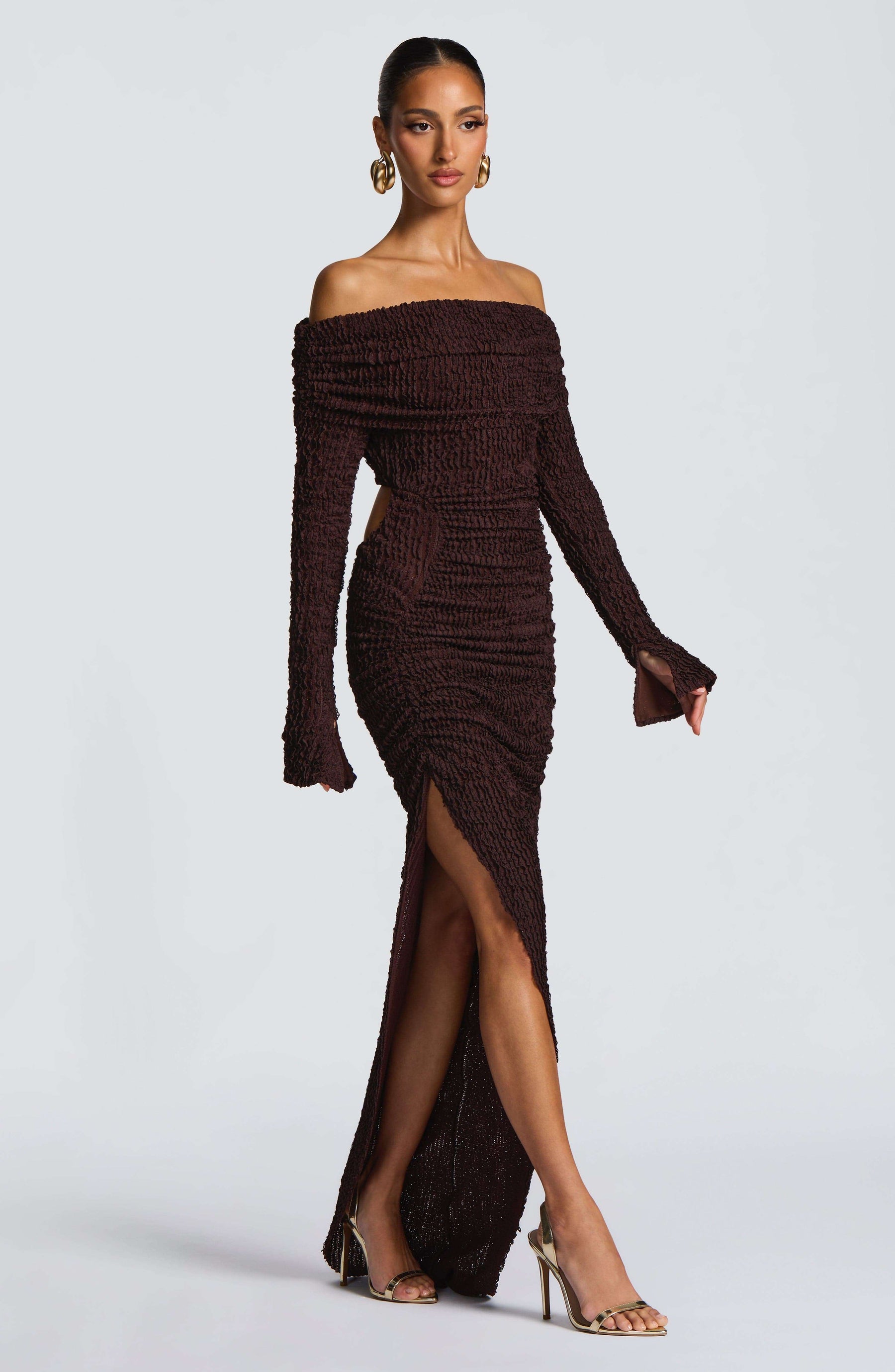 Adelphia Midi Dress - Plum Brown L.F
