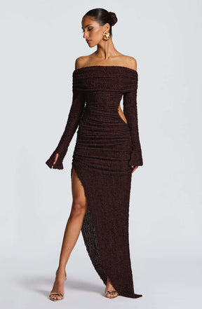 Adelphia Midi Dress - Plum Brown L.F