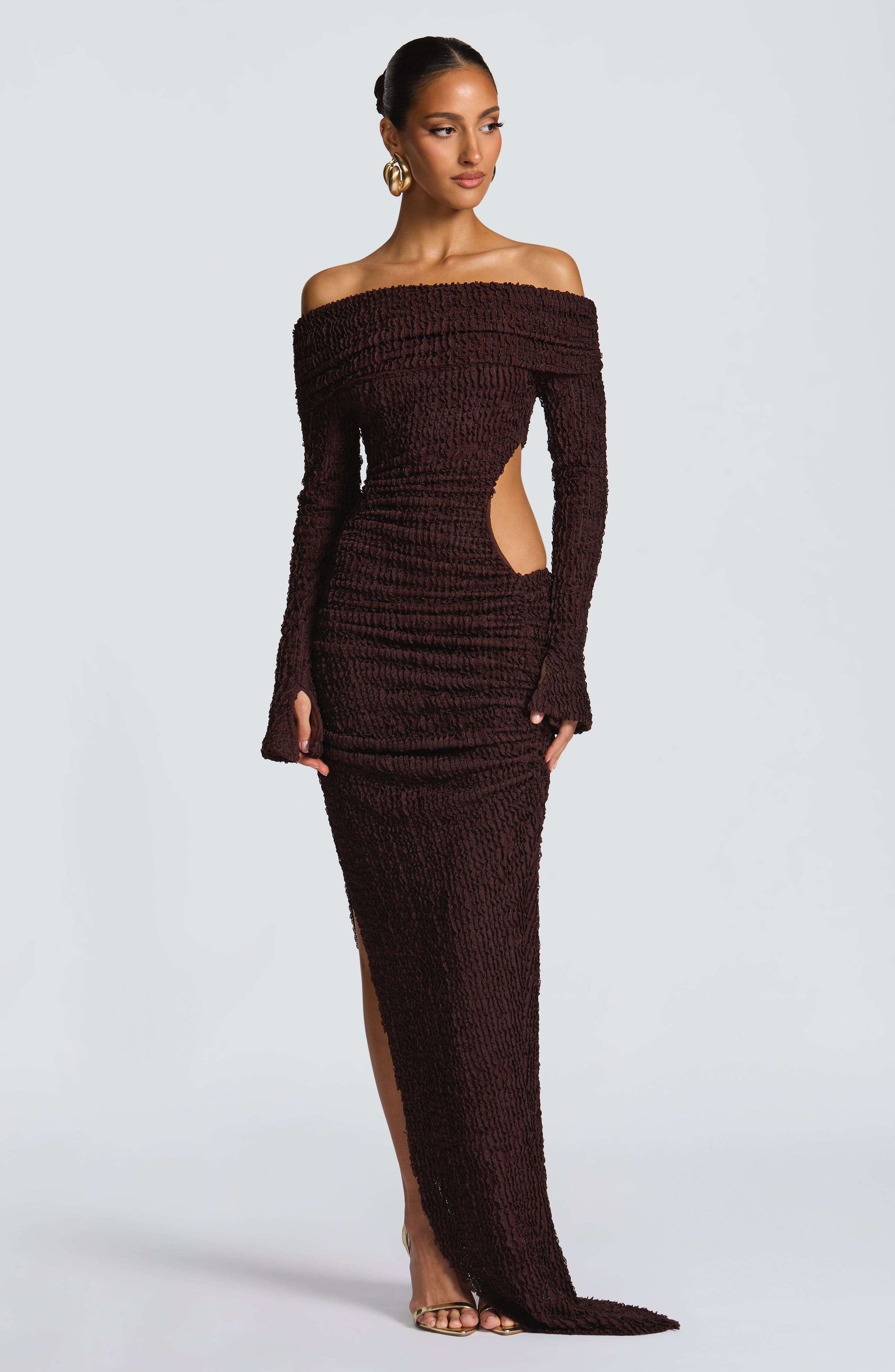 Adelphia Midi Dress - Plum Brown L.F