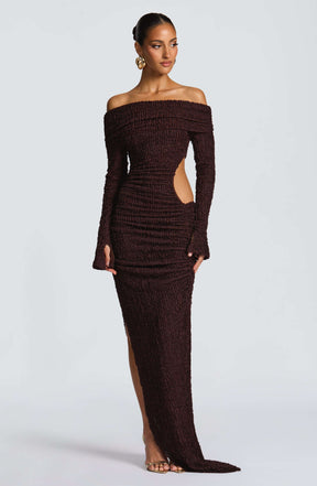 Adelphia Midi Dress - Plum Brown L.F