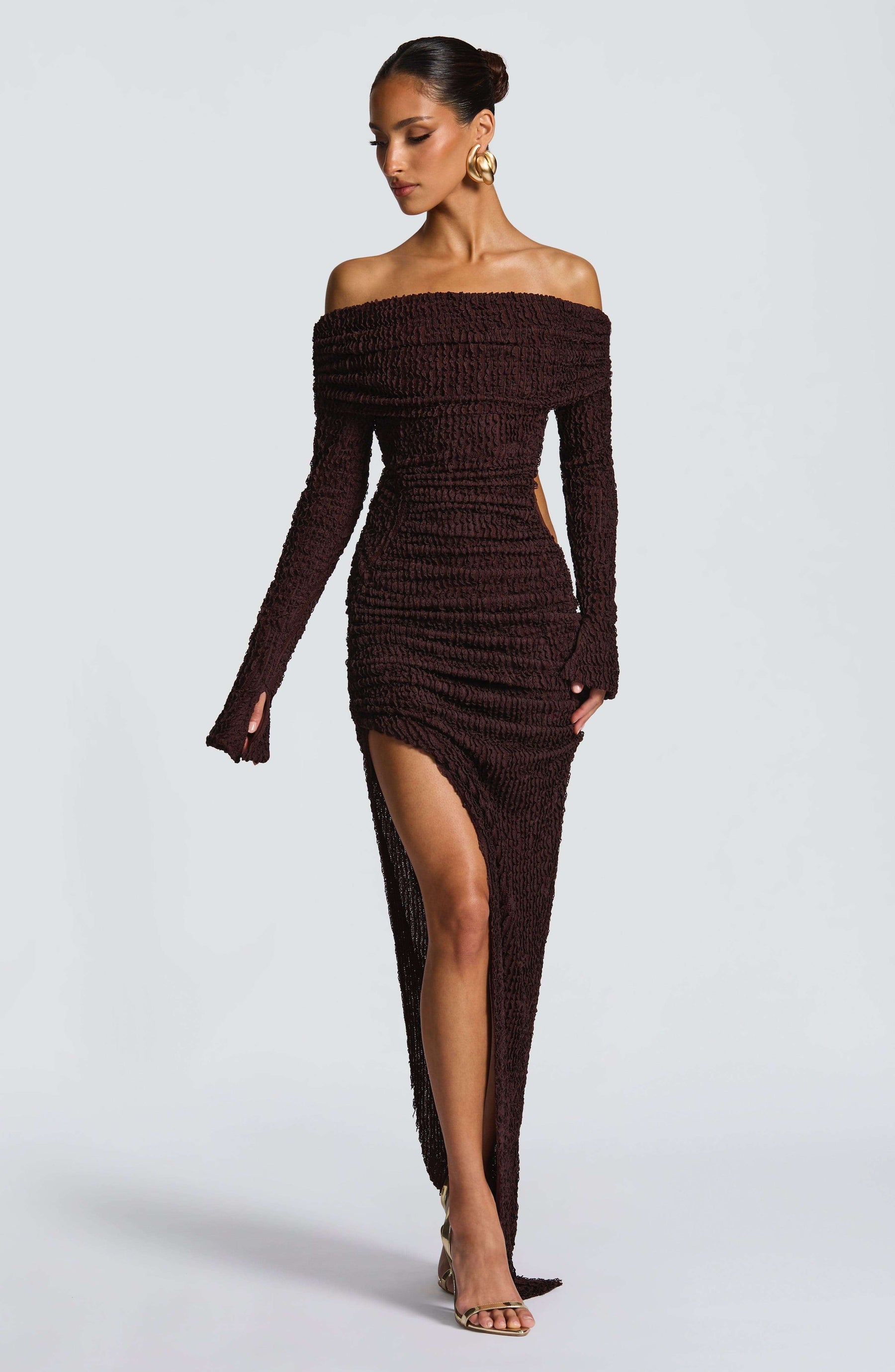 Adelphia Midi Dress - Plum Brown L.F