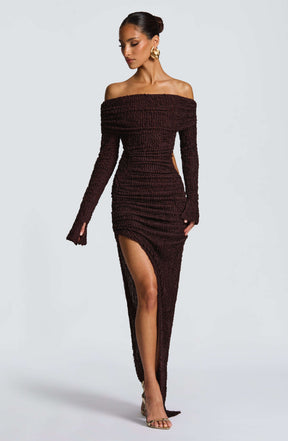 Adelphia Midi Dress - Plum Brown L.F