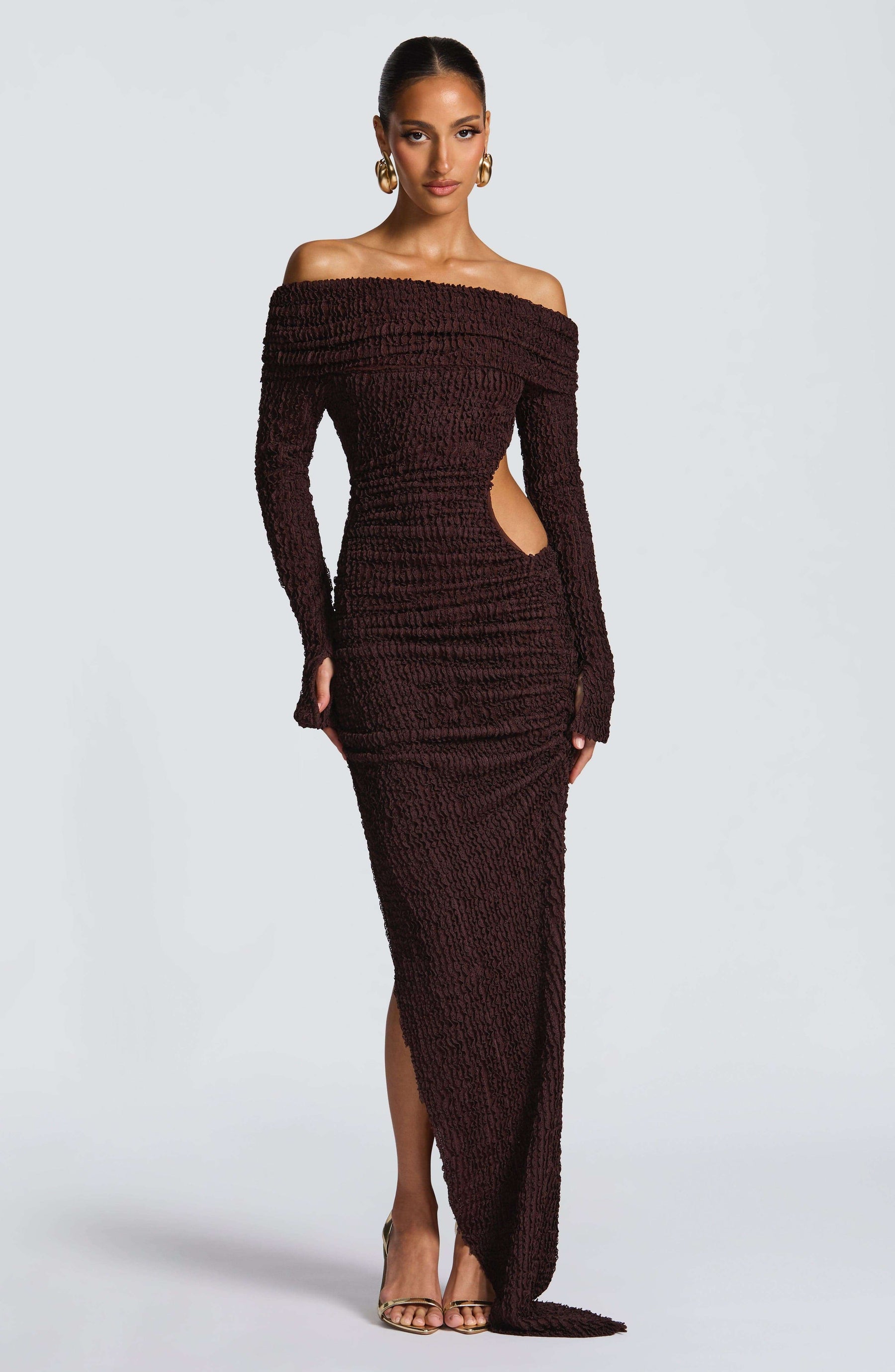 Adelphia Midi Dress - Plum Brown L.F