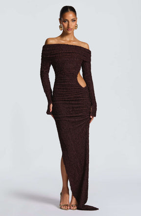Adelphia Midi Dress - Plum Brown L.F