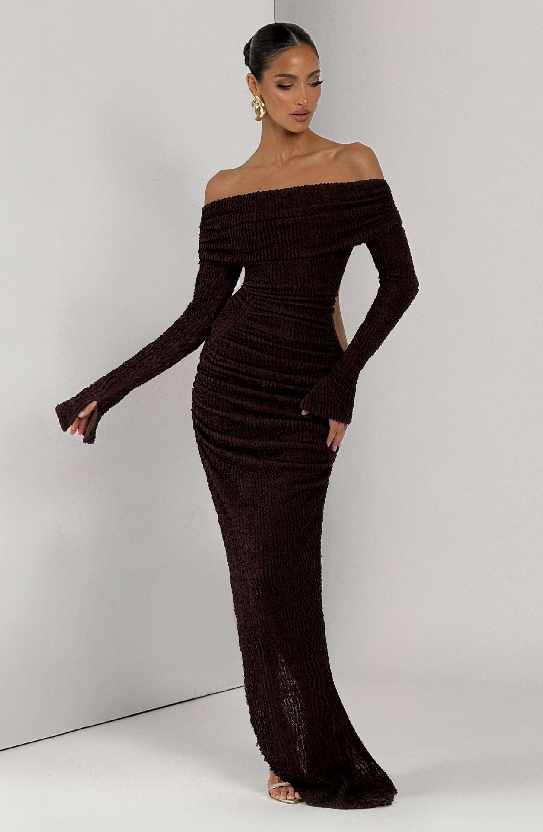 Adelphia Midi Dress - Plum Brown L.F