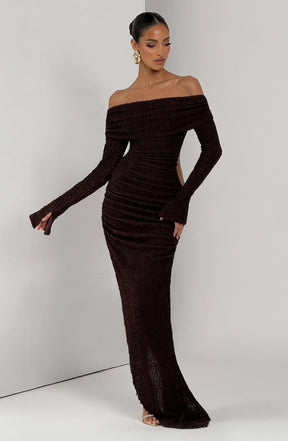 Adelphia Midi Dress - Plum Brown L.F