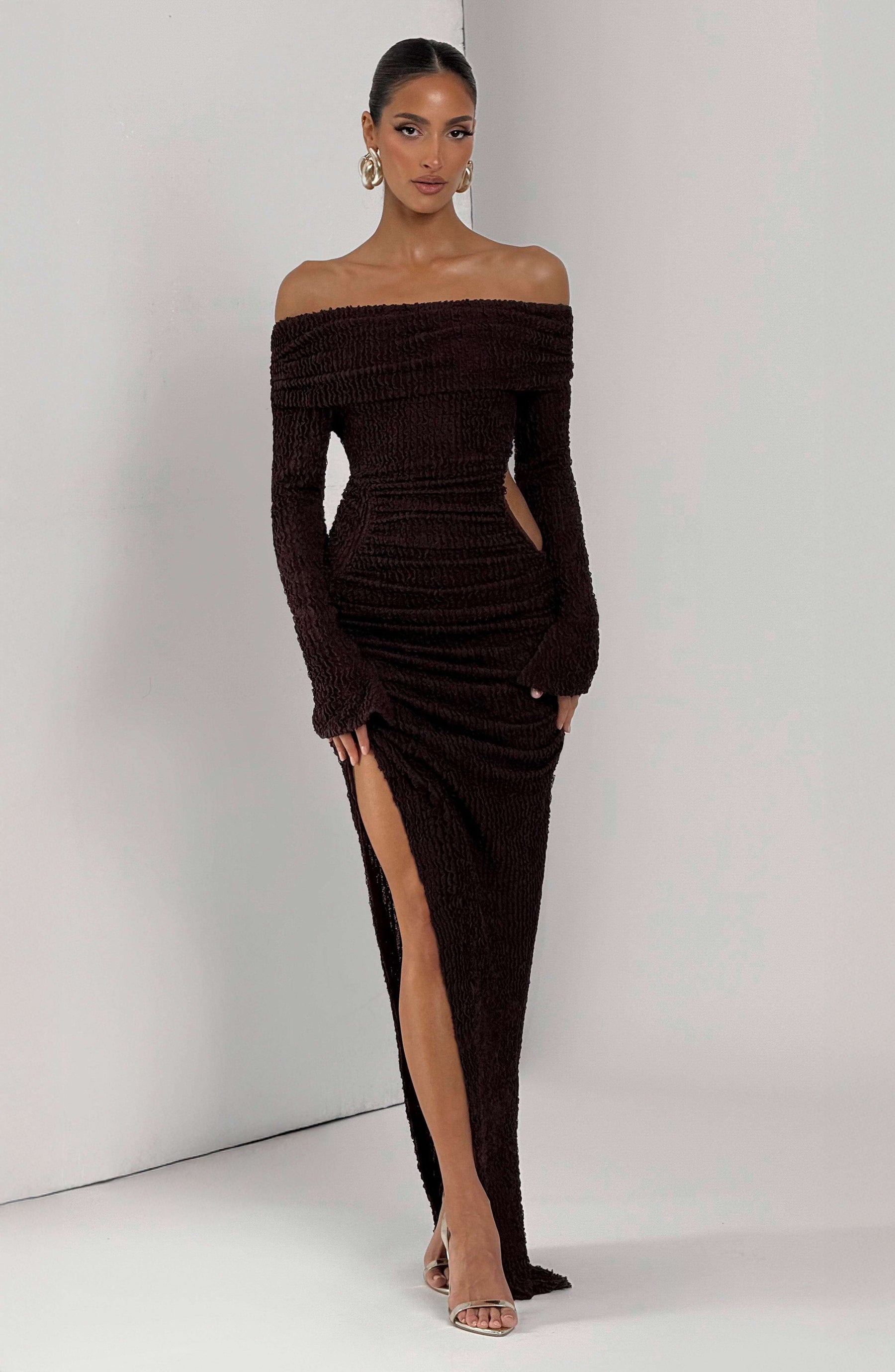 Adelphia Midi Dress - Plum Brown L.F
