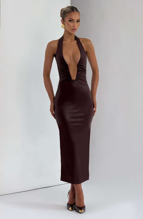Ainsley Midi Dress - Burgundy DIA