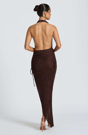 Airla Midi Dress - Plum Brown L.F