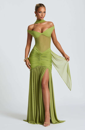 Alaia Maxi Dress - Olive L.F