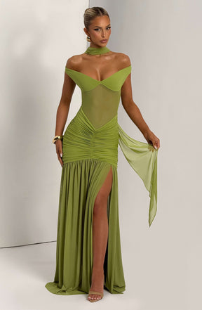 Alaia Maxi Dress - Olive L.F