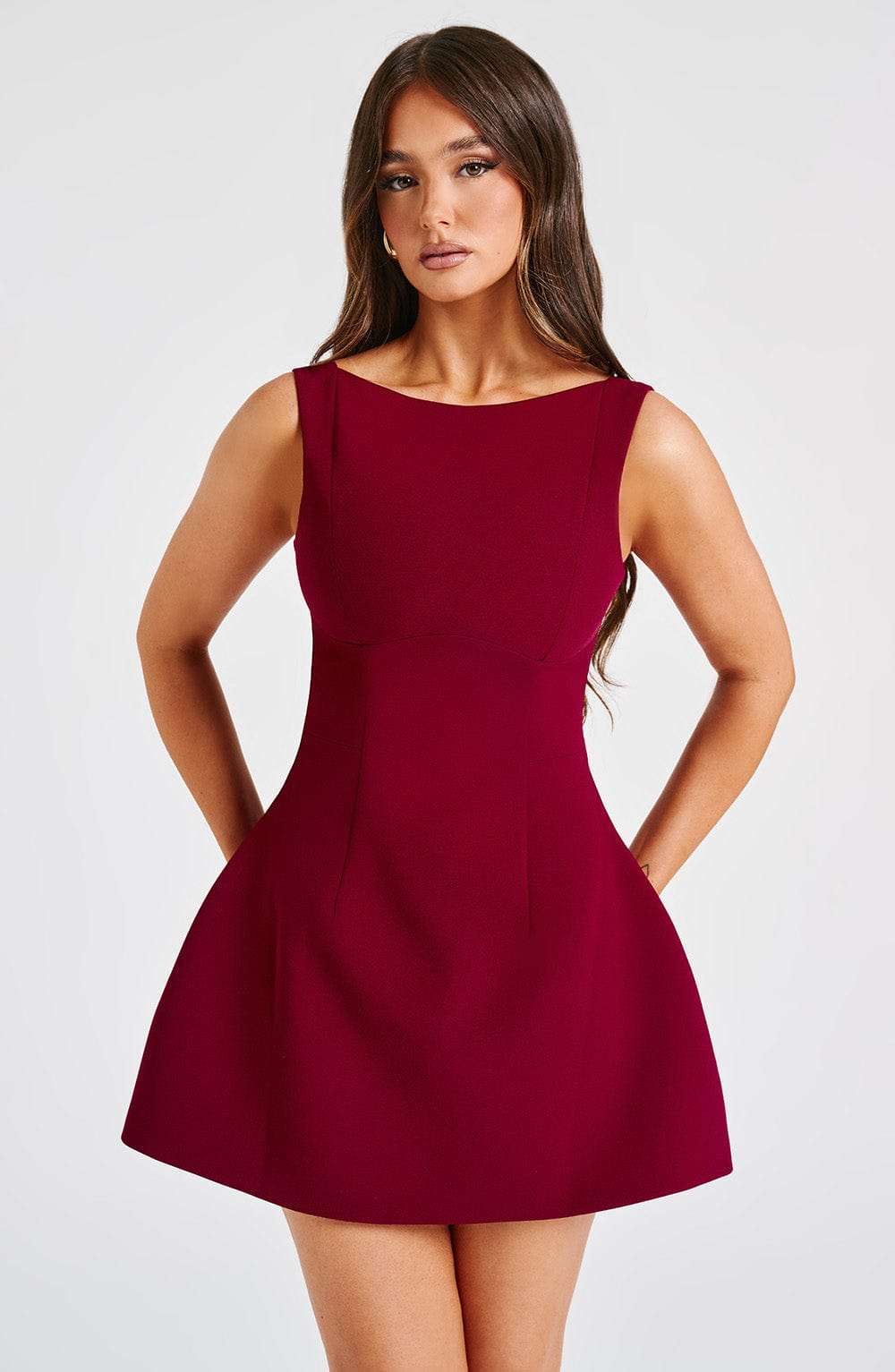 Alana Mini Dress - Wine R.F