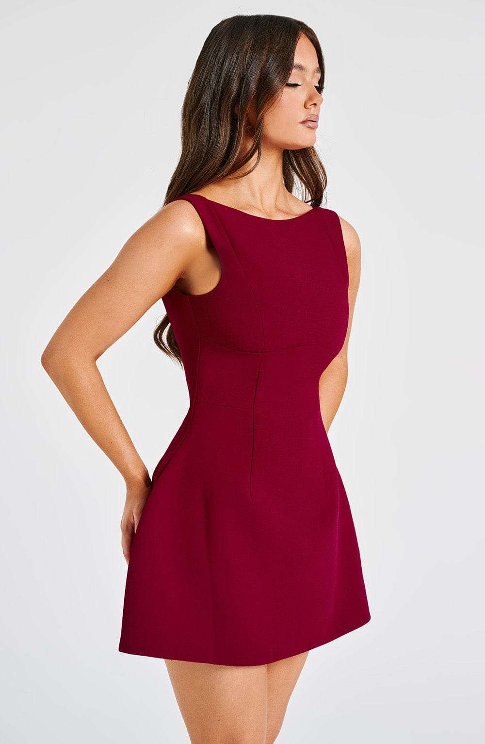 Alana Mini Dress - Wine R.F