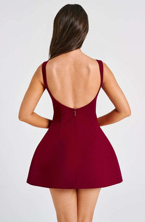 Alana Mini Dress - Wine R.F