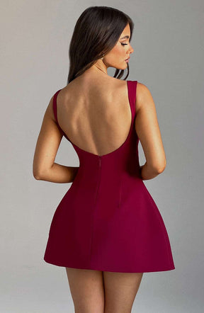 Alana Mini Dress - Wine R.F