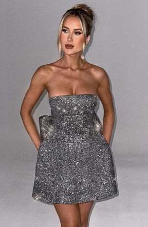Alice Mini Dress - Grey Sparkle R.F