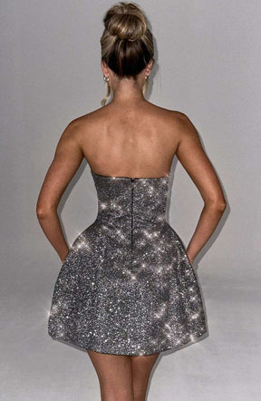 Alice Mini Dress - Grey Sparkle R.F