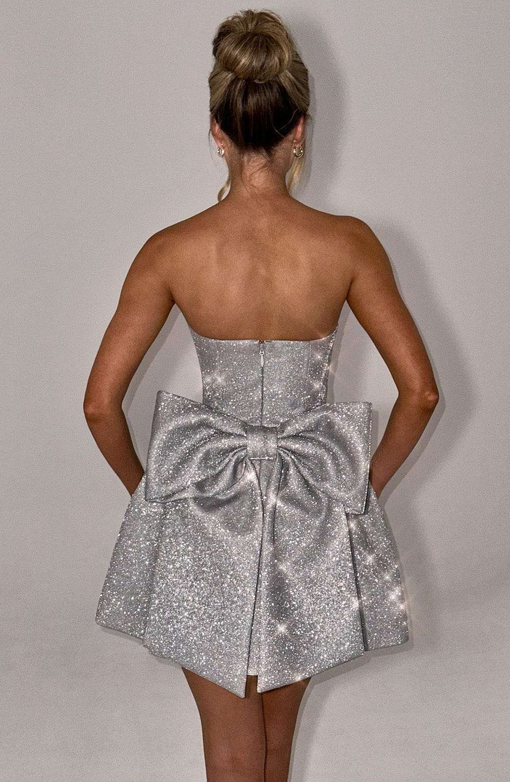 Alice Mini Dress - Silver Sparkle R.F
