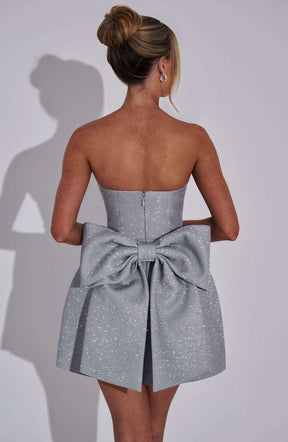 Alice Mini Dress - Silver Sparkle R.F
