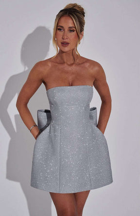 Alice Mini Dress - Silver Sparkle R.F