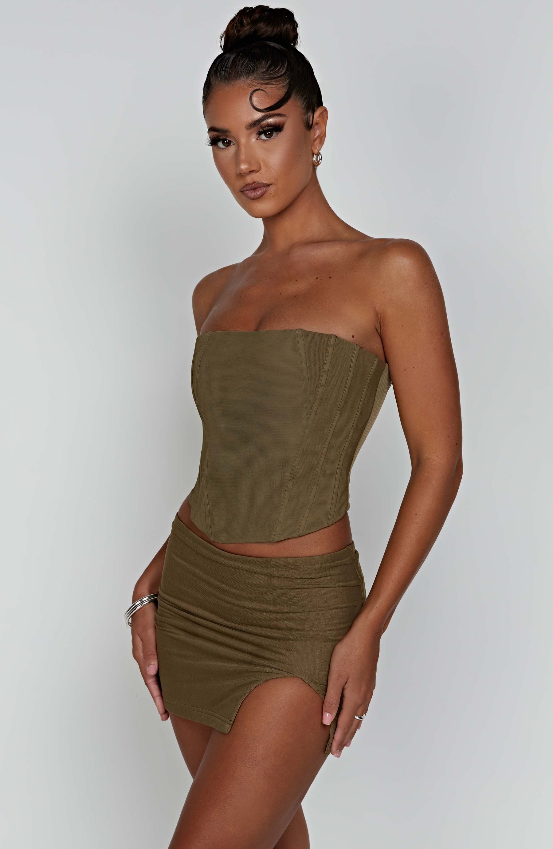 Alina Mini Skirt - Khaki L.F