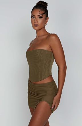Alina Mini Skirt - Khaki L.F