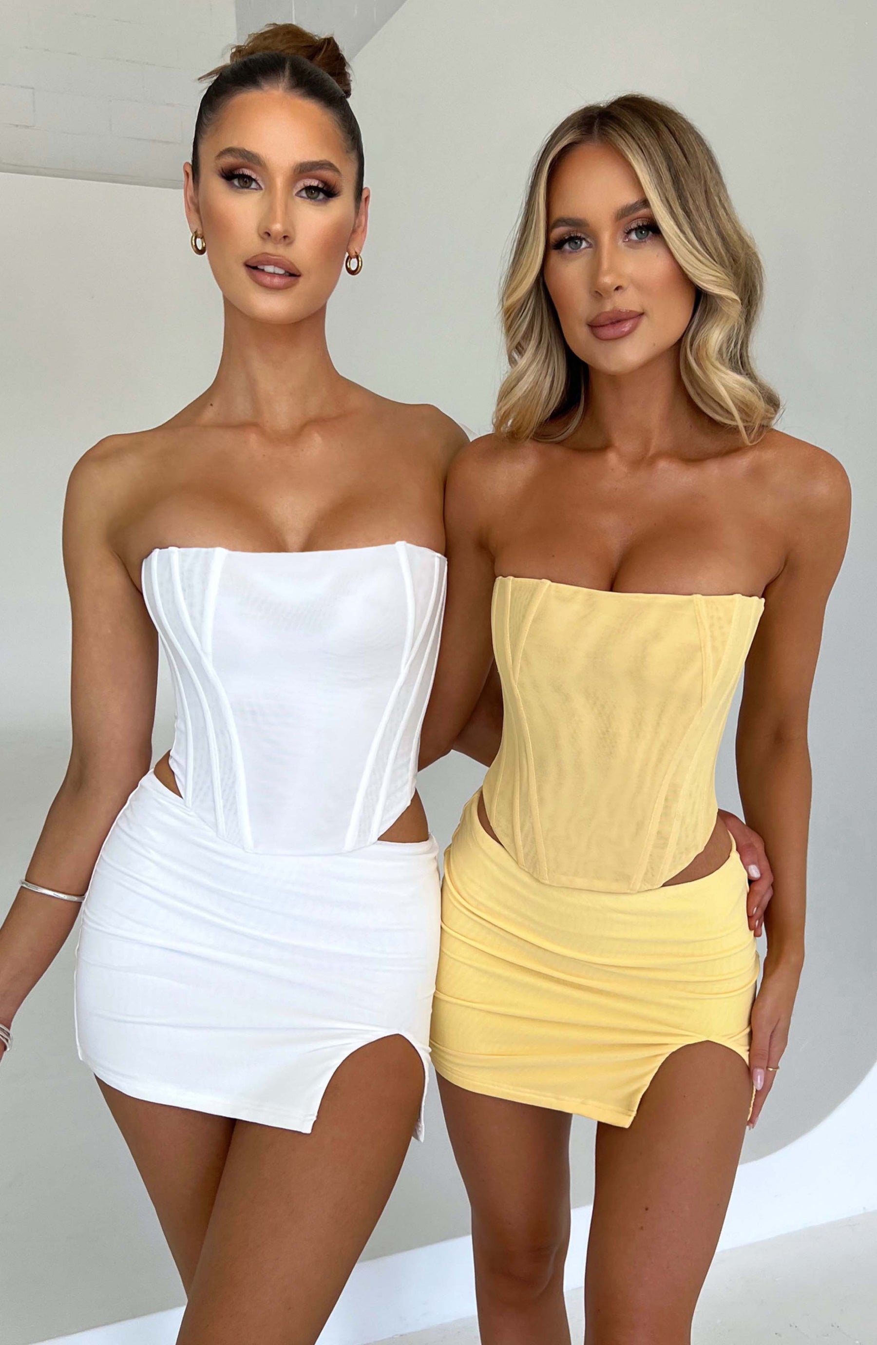 Alina Mini Skirt - White Babyboo Fashion